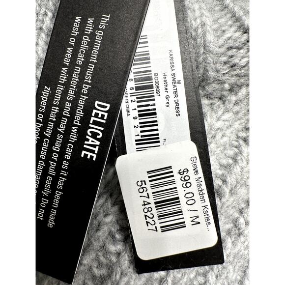 NWT Steve Madden Karissa Turtleneck Sleeveless Mockneck Sweater Dress Gray Sz M - Picture 4 of 5